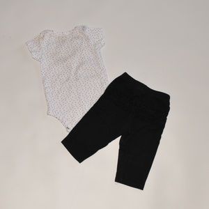 Girls White / Black‎ Poka Dot Outfit 3-6 4006*